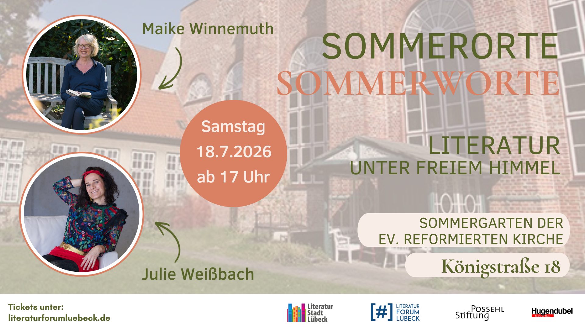 Kachel Lesungen Meike Winnemuth / Julie Weißbach